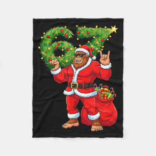 Santa Bigfoot 67 Meme Six Seven 6 7 Funny Bigfoot Fleece Blanket