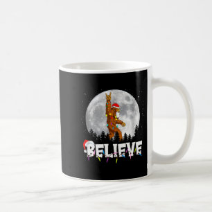 Santa Bigfoot Christmas Light Funny Believe Coffee Mug