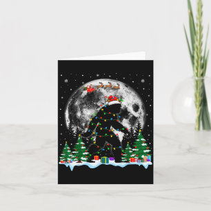 Santa Bigfoot Christmas Lights Funny Sasquatch Bel Card