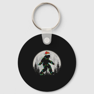 Santa Bigfoot Christmas Lights Funny Sasquatch Bel Keychain