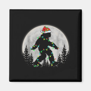 Santa Bigfoot Christmas Lights Funny Sasquatch Bel Magnet