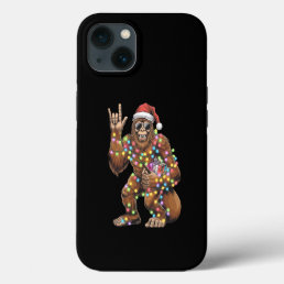 Santa Bigfoot Christmas Lights Rock Funny  iPhone 13 Case