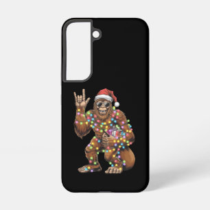 Santa Bigfoot Christmas Lights Rock Funny Samsung Galaxy S22 Case