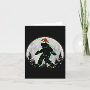 Santa Bigfoot Christmas Lights Rock Funny Sasquatc Card