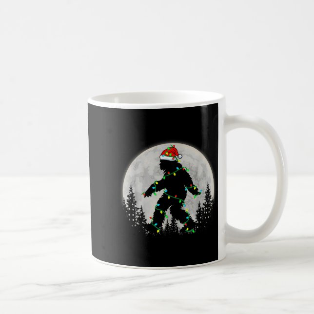 Santa Bigfoot Christmas Lights Rock Funny Sasquatc Coffee Mug (Right)
