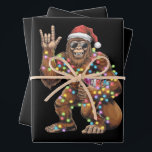 Santa Bigfoot Christmas Lights Rock Funny  Wrapping Paper Sheets<br><div class="desc">Santa Bigfoot Christmas Lights Rock Funny Sasquatch Believe</div>
