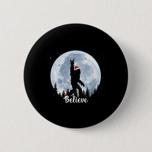 Santa Bigfoot Christmas Rock Roll Sasquatch Believ Button