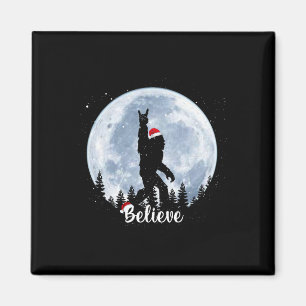 Santa bigfoot christmas rock roll sasquatch believ magnet