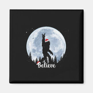 Santa bigfoot christmas rock roll sasquatch believ magnet
