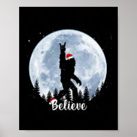 Santa Bigfoot Christmas Rock Roll Sasquatch Believ