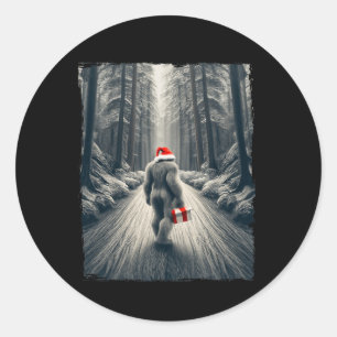 Santa Bigfoot Christmas Sasquatch Believe  Classic Round Sticker