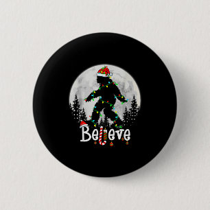 Santa Bigfoot Christmas Sasquatch Believe Xmas Men Button