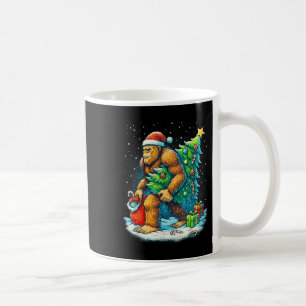 Santa Bigfoot Christmas Tree Sasquatch Xmas Lights Coffee Mug