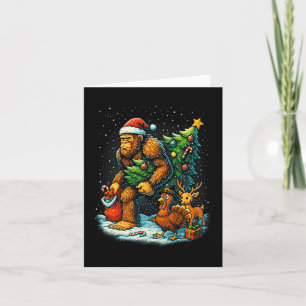 Santa Bigfoot Christmas Tree Turkey Reindeer Thank Card
