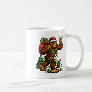 Santa Bigfoot Christmas Tree Xmas Lights Funny Sas Coffee Mug
