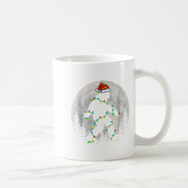 Santa Bigfoot Christmas Tree Xmas Lights Funny Sas Coffee Mug (Right)