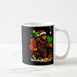 Santa Bigfoot Christmas Tree Xmas Lights Funny Sas Coffee Mug