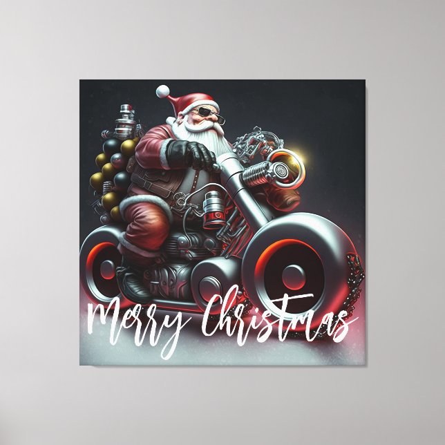 Santa Biker  Canvas Print (Front)