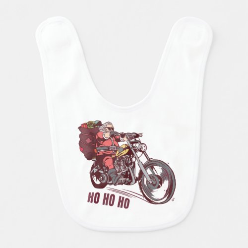 Santa Biker Christmas Costume for Bikers Invitatio Baby Bib