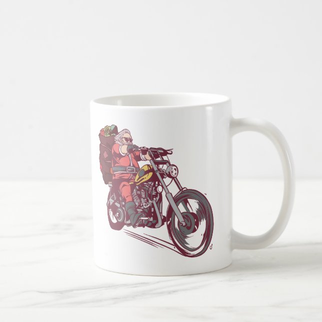 Santa Biker Christmas Costume for Bikers Invitatio Coffee Mug (Right)