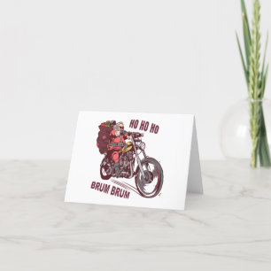 Santa Biker Christmas Costume for Bikers Invitatio Letterpress Thank You Card