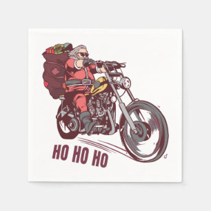 Santa Biker Christmas Costume for Bikers Invitatio Napkins
