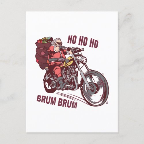 Santa Biker Christmas Costume for Bikers Invitatio Postcard