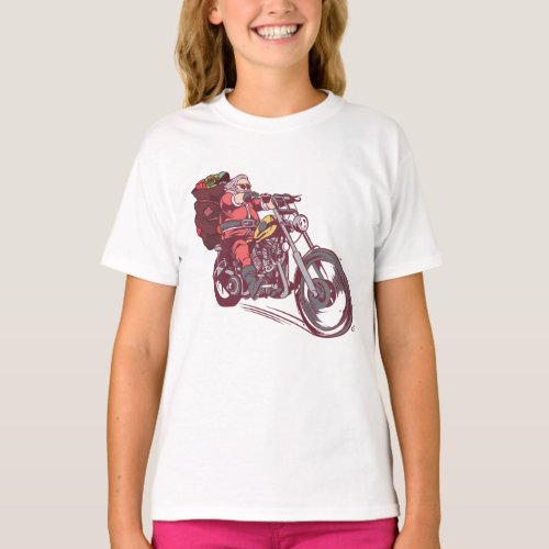 Santa Biker Christmas Costume for Bikers Invitatio T_Shirt