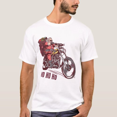 Santa Biker Christmas Costume for Bikers Invitatio T_Shirt