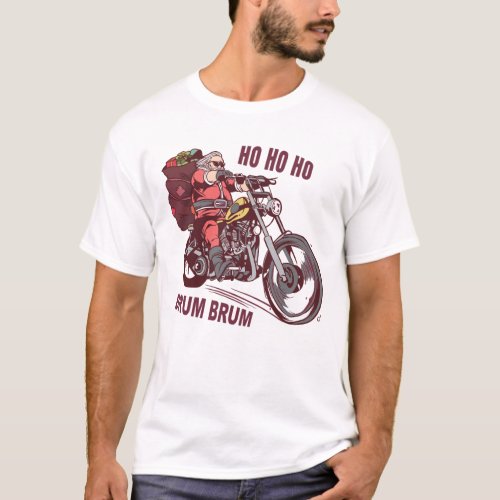 Santa Biker Christmas Costume for Bikers Invitatio T_Shirt