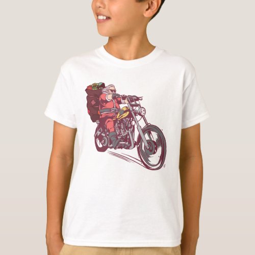 Santa Biker Christmas Costume for Bikers Invitatio T_Shirt