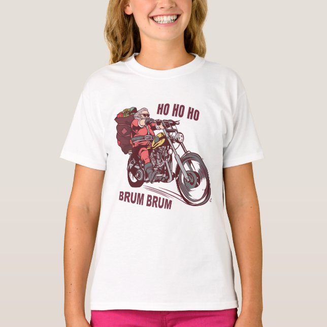 Santa Biker Christmas Costume for Bikers Invitatio T-Shirt (Front)