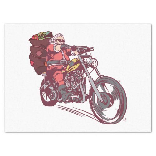 Santa Biker Christmas Costume for Bikers Invitatio Tissue Paper