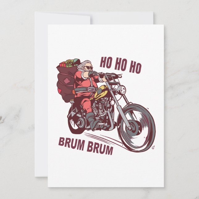 Santa Biker Christmas Costume for Bikers Invitation (Front)