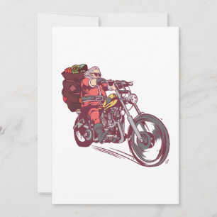 Santa Biker Christmas Costume for Bikers Invitation