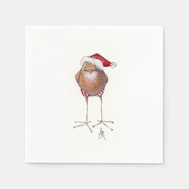 Santa bird paper napkins (Front)