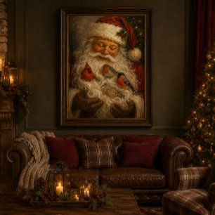Santa Birds Acrylic Wall Art 24x36