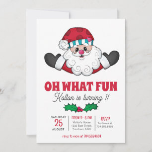Santa Birthday Invitation, Oh what fun invite
