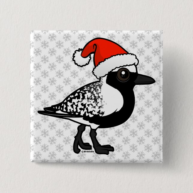 Santa Black-bellied Plover Button (Front)