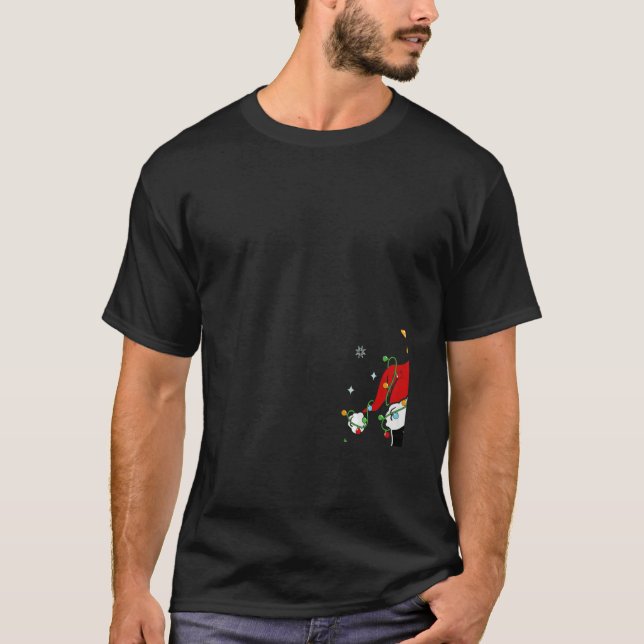 Santa Black Cat Tangled Up In Christmas pajamas Tr T-Shirt (Front)