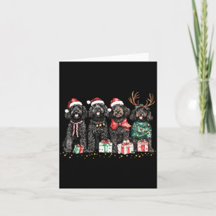 Santa Black Goldendoodle Christmas Winter Goldendo Card