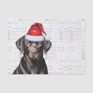 Santa Black Lab Dog Festive Christmas Holiday Tissue Paper