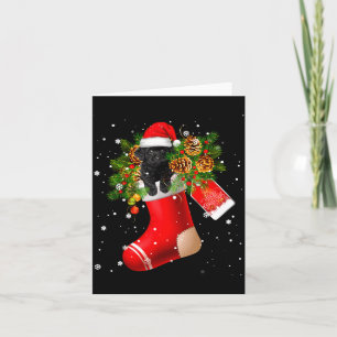 Santa Black Toy Odle In Christmas Sock Pajama Card
