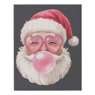 Santa Blowing Bubble Christmas Funny Xmas Faux Canvas Print