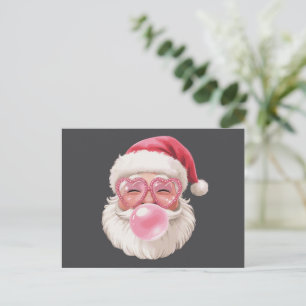 Santa Blowing Bubble Christmas Funny Xmas Holiday Postcard