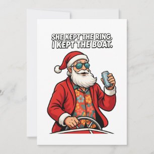 Santa Boat Captain Holiday Quote Funny Christmas   Announcement