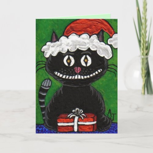 SANTA BOBO the BLACK CAT _ Christmas card