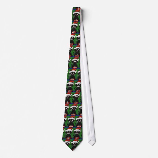 SANTA BOBO the BLACK CAT - Christmas tie (Front)