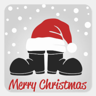 Santa Boots Square Sticker