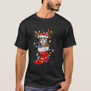 Santa Boston Terrier In Christmas Socks Lover Kids T-Shirt